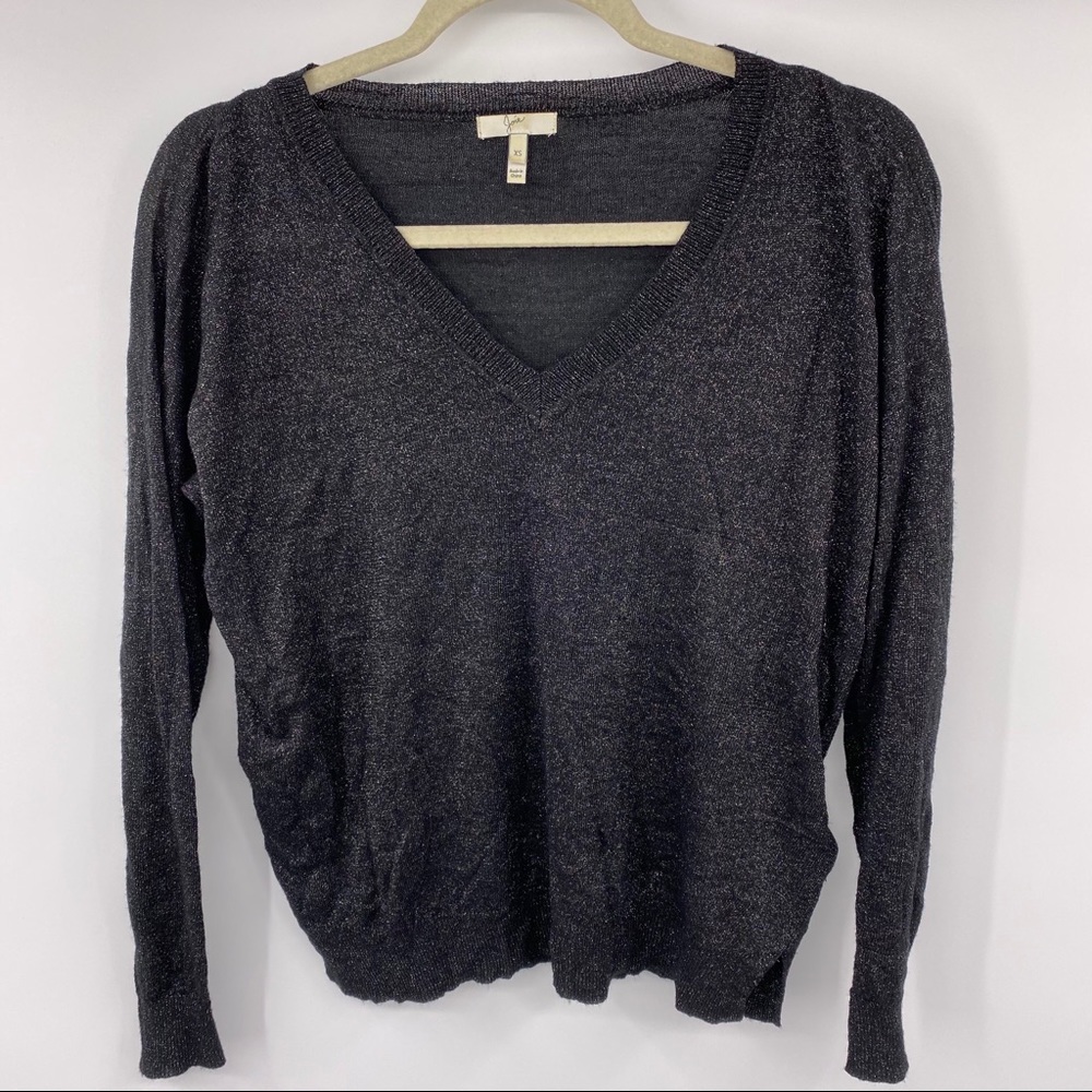 Joie Metallic V Neck Top - XS